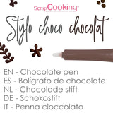 Scrapcooking - Penna al cioccolato marrone - Zucchero per scrivere al cioccolato 25 g - Penna di zucchero decorativa commestibile - Scrivere e disegnare - Etichettare fondente, glassa, torte - 6801