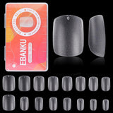 EBANKU 420 punte per unghie corte quadrate, punte opache a copertura totale, punte in gel morbido, punte per unghie in gel prelucidate trasparenti, punte per estensione unghie artificiali, 15 misure (quadrato corto)
