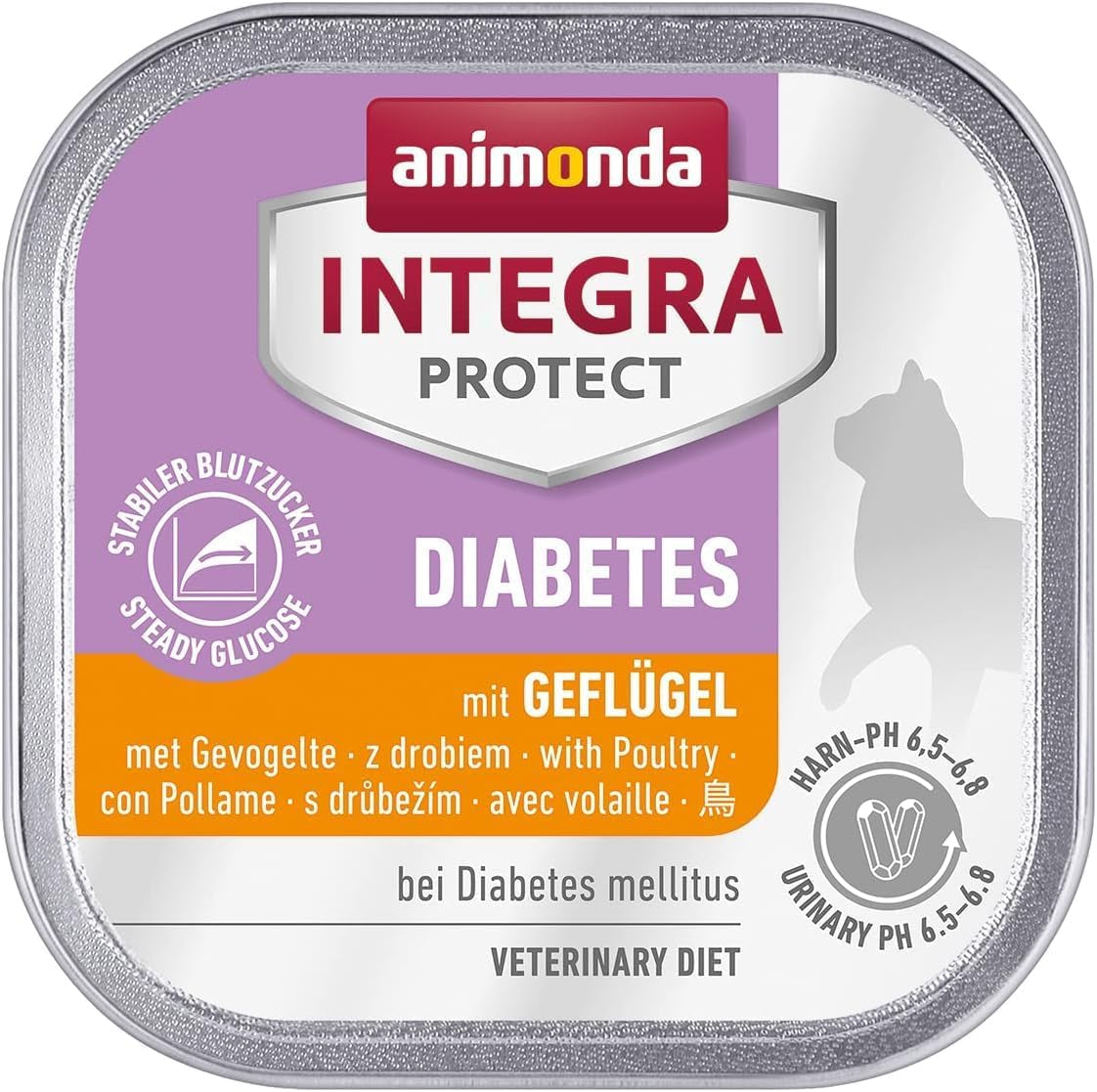 animonda INTEGRA PROTECT Diabetes con Pollame (16 x 100 g), cibo umido per gatti diabetici, cibo dietetico per gatti diabetici, cibo umido senza zucchero