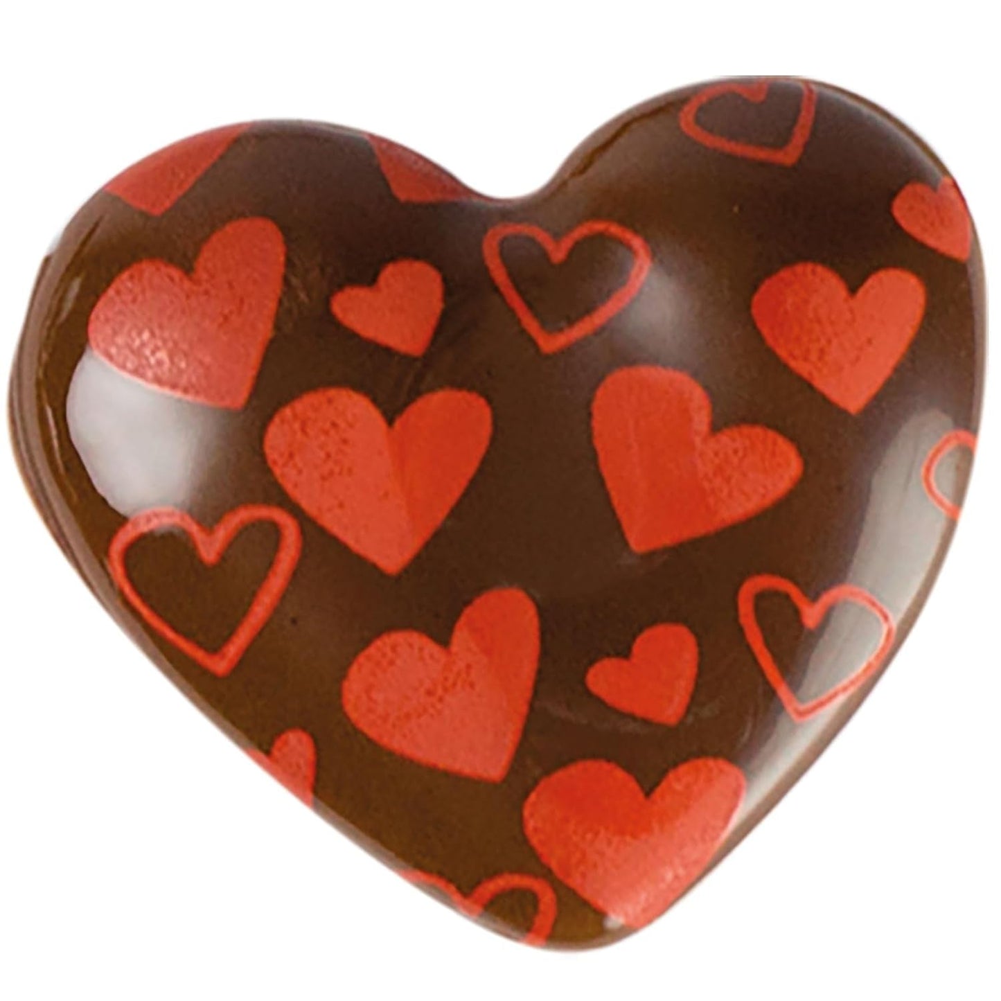 Günthart 135 pezzi Cuori in filigrana di cioccolato fondente colorati Tri-Motion stampati 1 confezione (236g)