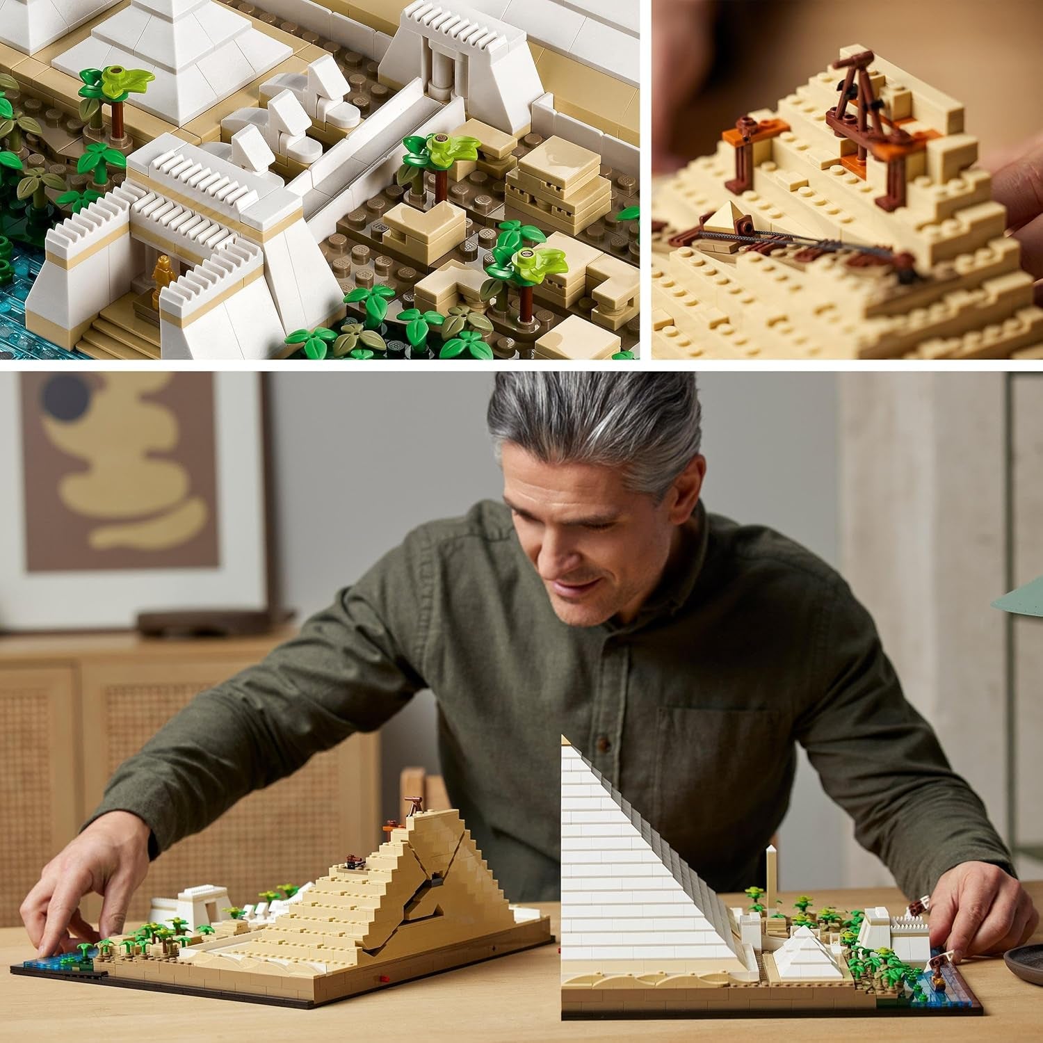 LEGO 21058 Architecture La Piramide di Cheope Kit di costruzione per l'artigianato come hobby creativo, Idea regalo per adulti, uomini, donne, madre, padre, attività creativa, collezione di monumenti famosi Set di costruzione Besuche den LEGO-Store