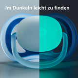 Philips AVENT Set di 4 succhietti Ultra Air leggeri e traspiranti: 2 succhietti che si illuminano al buio e 2 succhietti diurni, 18 mesi+ (modello SCF349/43)