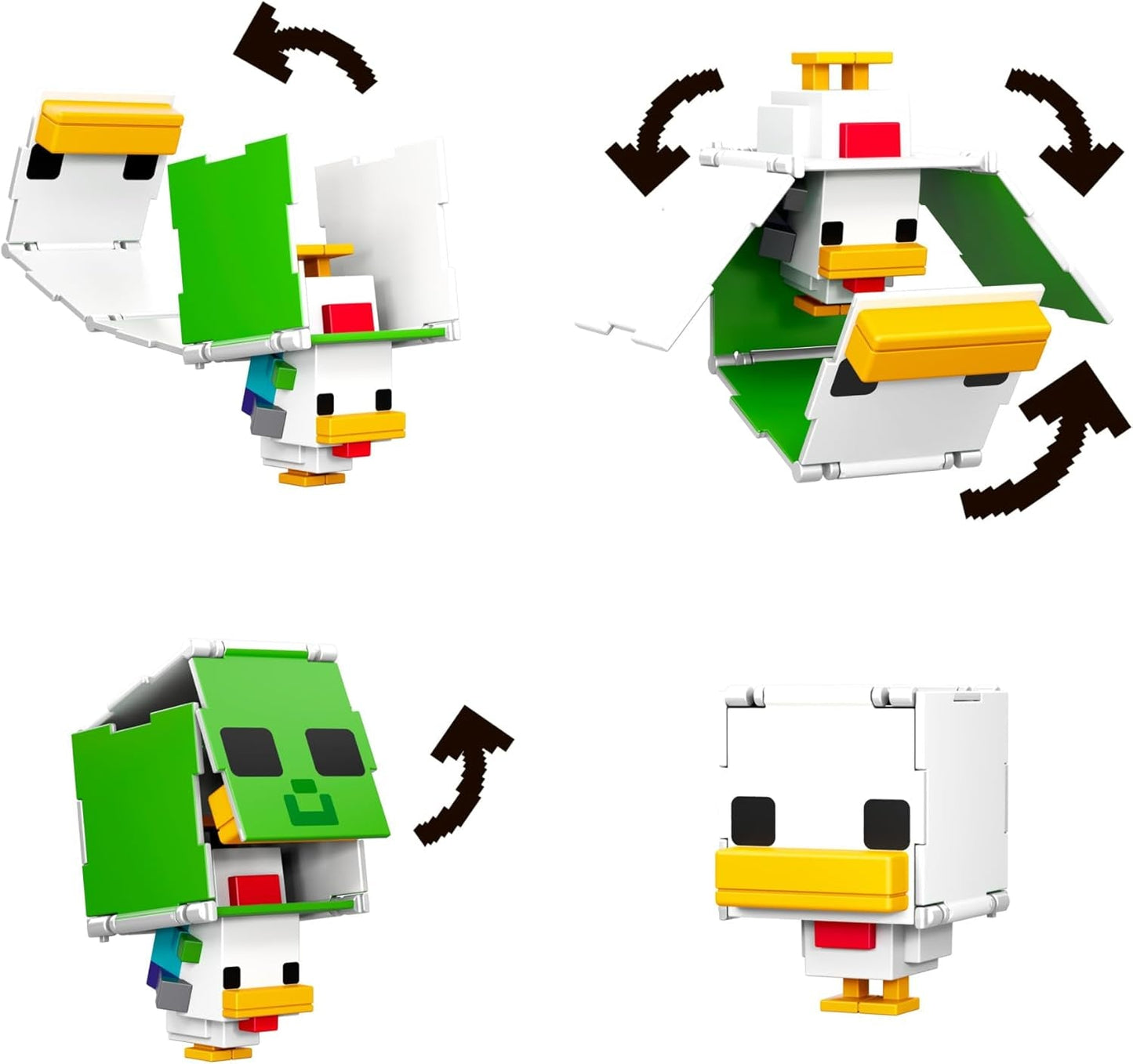 Mattel Minecraft Flippin' Figs Sheep and Chicken Confezione da 2 con personaggi di gioco 2 in 1, teste grandi e action figure HXK17 con design pixel Naty Shop