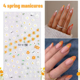 Set di adesivi per unghie per design unico, 4 accessori per nail art colorati, perfetti per gel 3D e strisce di gel UV