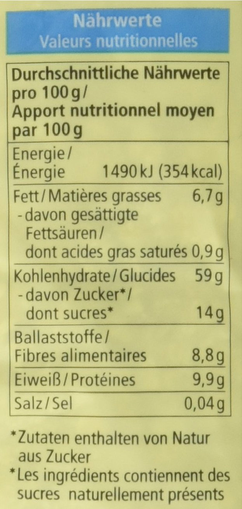 Muesli Bircher biologico, vegano (1 x 500 g)