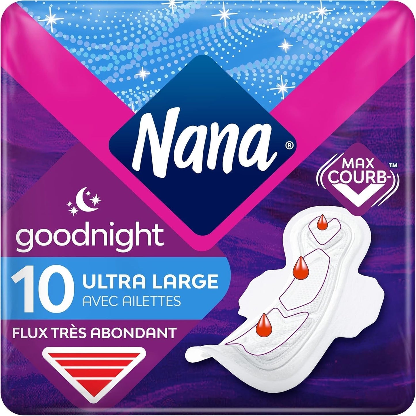 Assorbenti Igienici Ultra Buonanotte con Ali - Flux Very Abondants - 10 salviette in bustine individuali