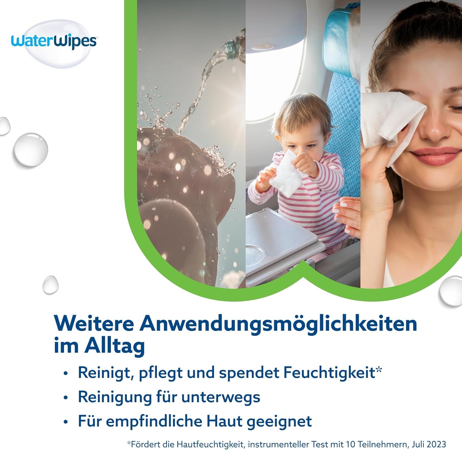 Salviette umidificate WaterWipes Sensitive+ Hydrating Boost, salviette idratanti, 360 pezzi (confezione da 6), 3 in 1 per pulire, curare, idratare, acqua di aloe vera al 99%, salviette per neonati senza profumazione