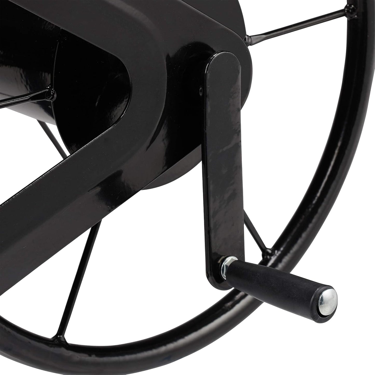 Avvolgitubo Relaxdays, avvolgitubo con manovella, per tubo da 60 m, acciaio, AxLxP: 41,5 x 54 x 45 cm, nero