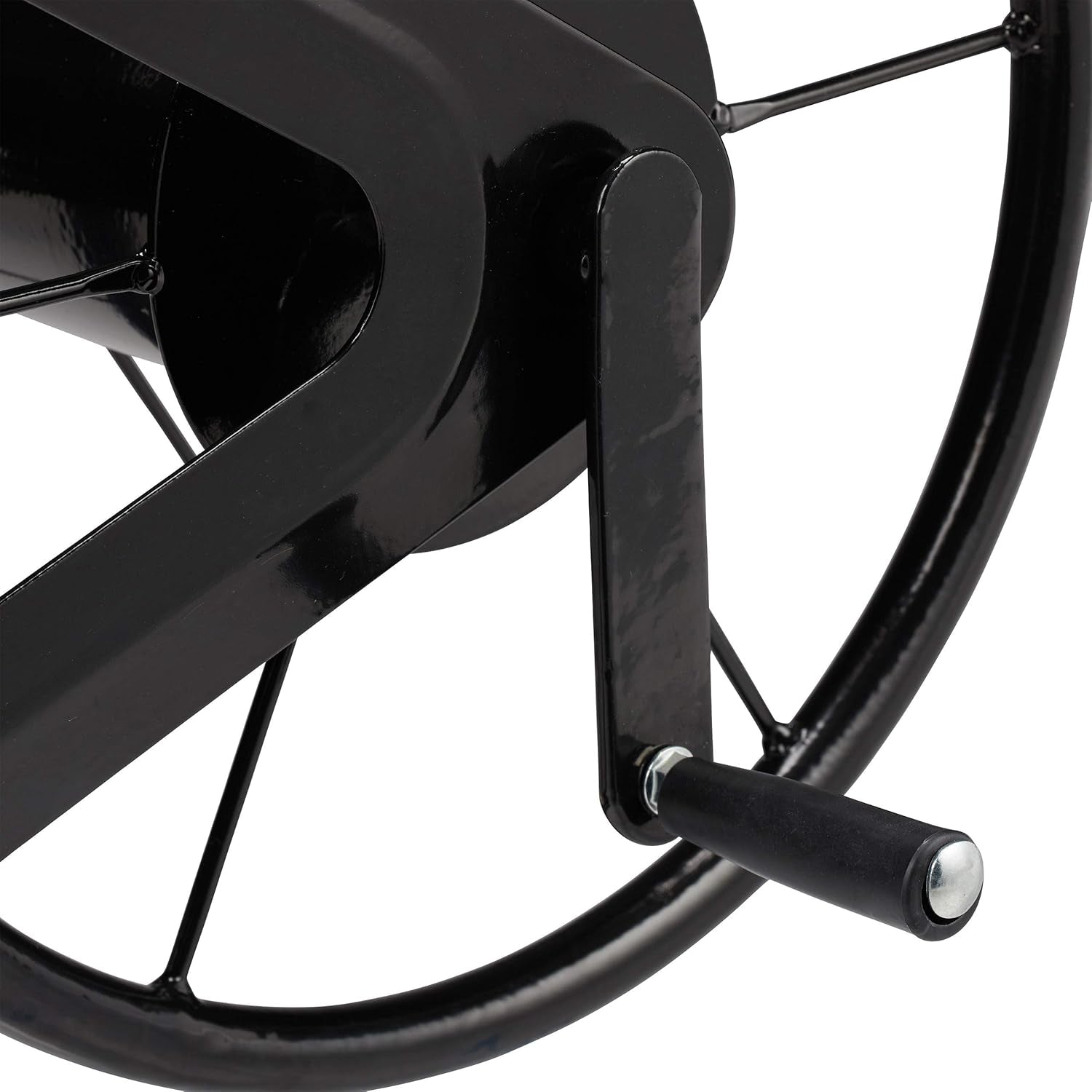 Avvolgitubo Relaxdays, avvolgitubo con manovella, per tubo da 60 m, acciaio, AxLxP: 41,5 x 54 x 45 cm, nero