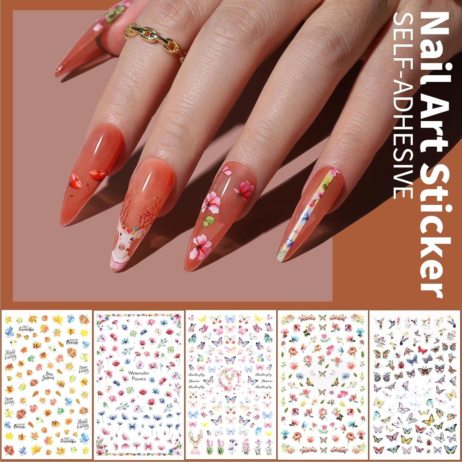 FANDAMEI Pinsel Für Gelnägel, 15 pz Nagel Pinsel, 5 Blätter Nagelsticker, Strasssteine ​​​​Nägel, Nageldesign Set, Nageldesign Zubehör, Nail Art Pinsel Set, Nailart Pinsel und Dekorationen Set