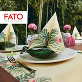 Fato - Tovaglioli carta dry, airlaid, effetto tessuto, confezione da 50 tovaglioli, 40X40 piegati in 4 formati, Decoro Tropicana