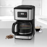Caffettiera Clatronic® con timer, caraffa da 1,5 litri per 12-14 tazze di caffè, timer LCD 24h, funzione mantenimento in caldo, antigoccia, filtro removibile, display e spie luminose, 900W - KA 3642