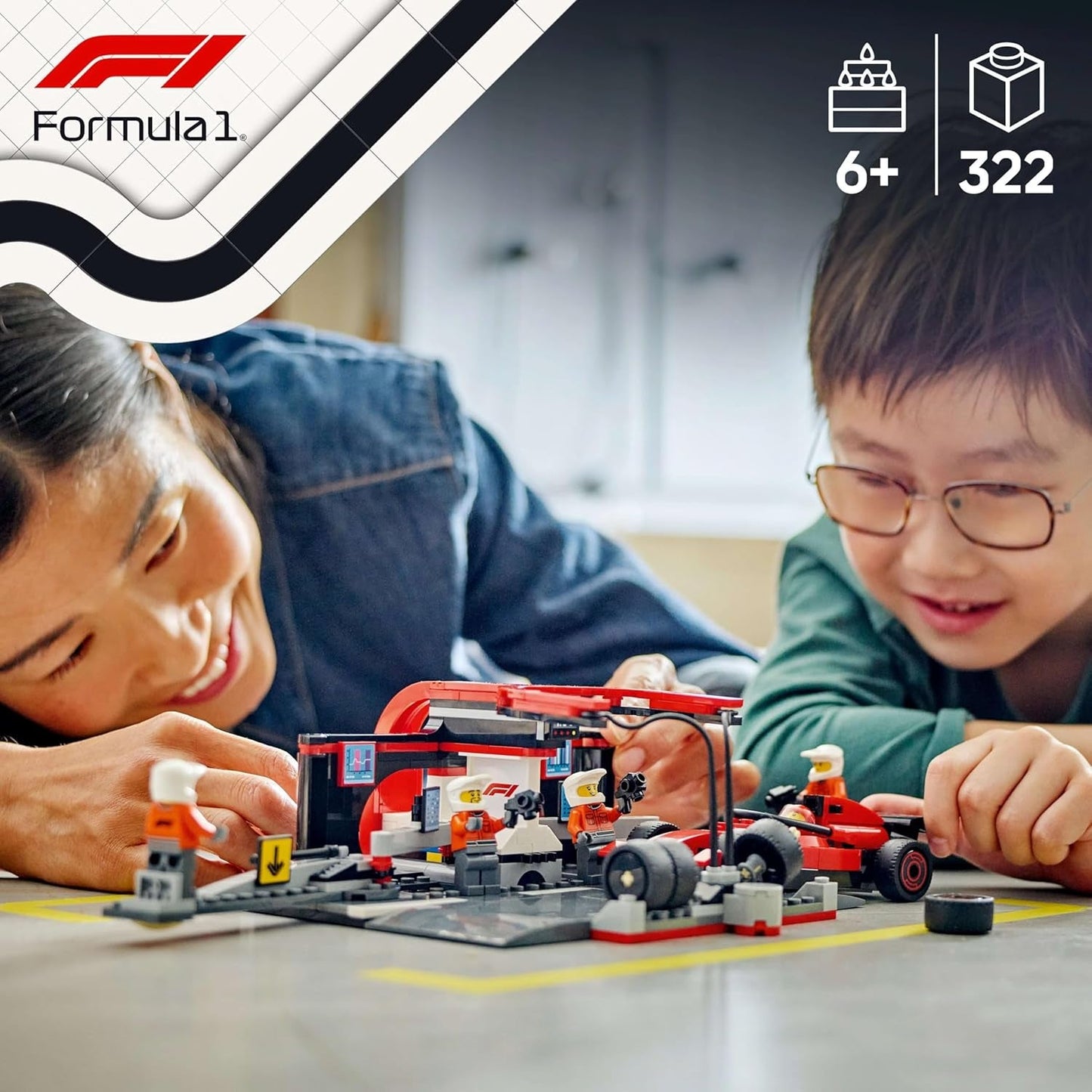 LEGO City Pit Stop F1 con Team e Ferrari Speedster - Set Pit Stop Formula 1 con 1 pilota e 4 minifigure meccaniche - Auto da corsa giocattolo per ragazzi e ragazze 6+ - 60443 Set di costruzione Beuche den LEGO-Store