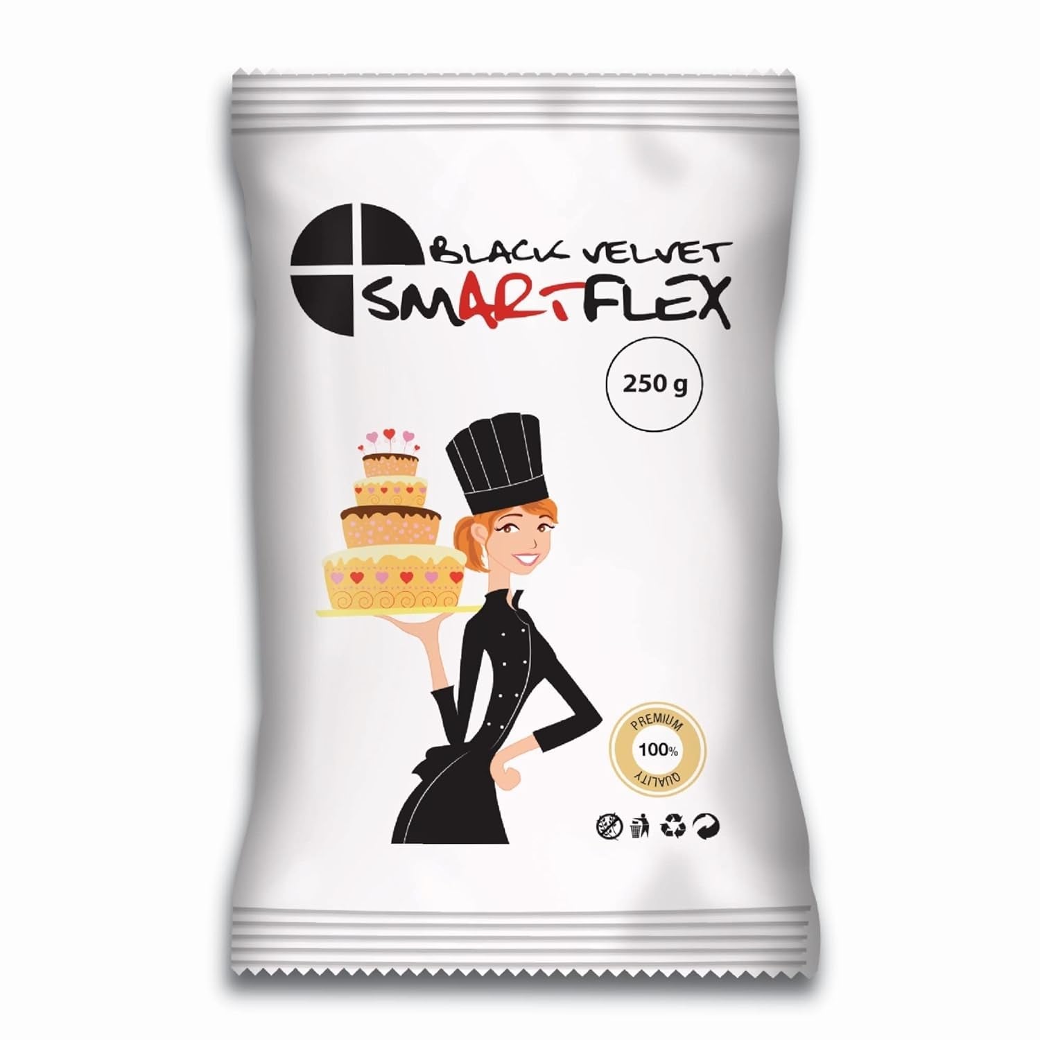 Fondant Black Velvet, 250 g Naty Shop pasta di zucchero 250 G (1 confezione)