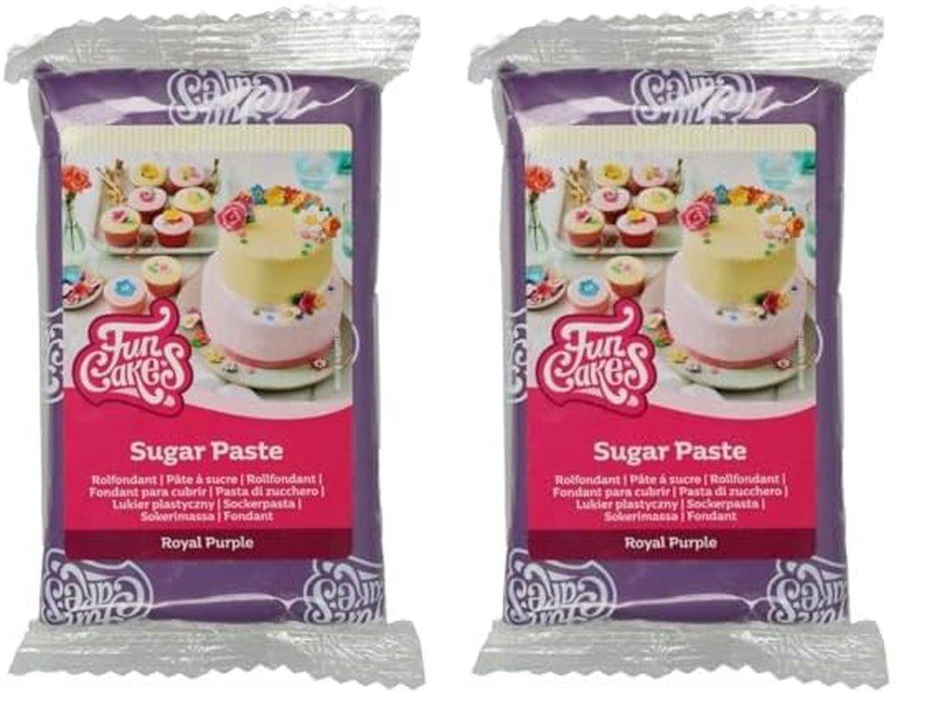 Fondant arrotolato FunCakes Royal Purple: facile da usare, liscio, flessibile, morbido e modellabile, perfetto per decorare le torte. Senza Glutine 250g (Confezione da 2) Naty Shop Pasta di Zucchero Royal Purple 250G (Confezione da 2)