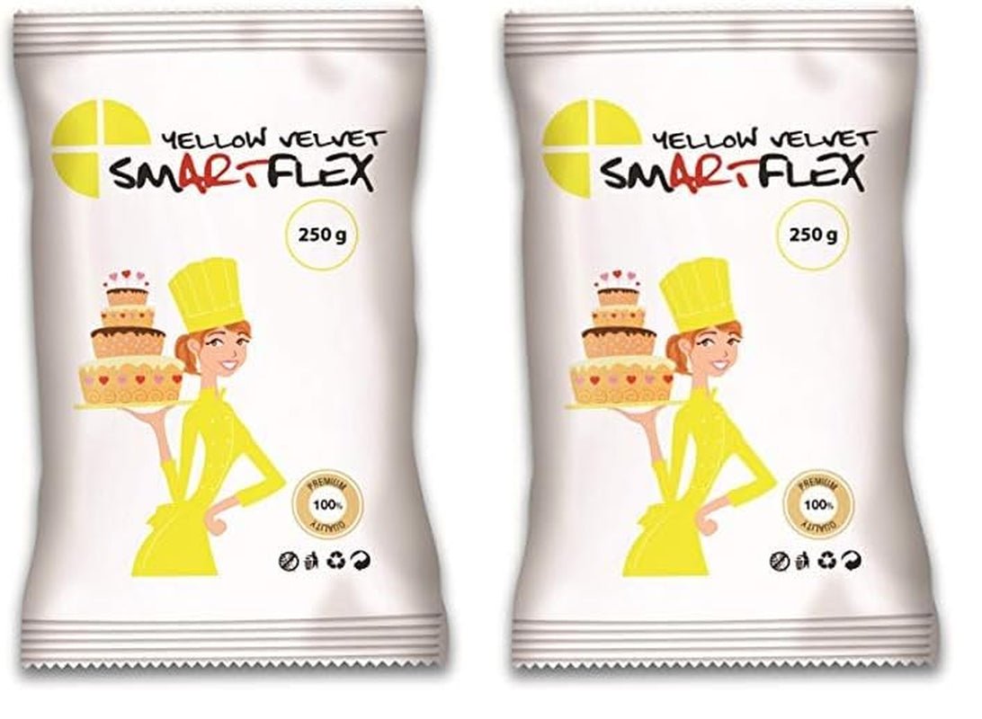 Fondant Yellow Velvet, 250 g Naty Shop pasta di zucchero 250 G (confezione da 2)