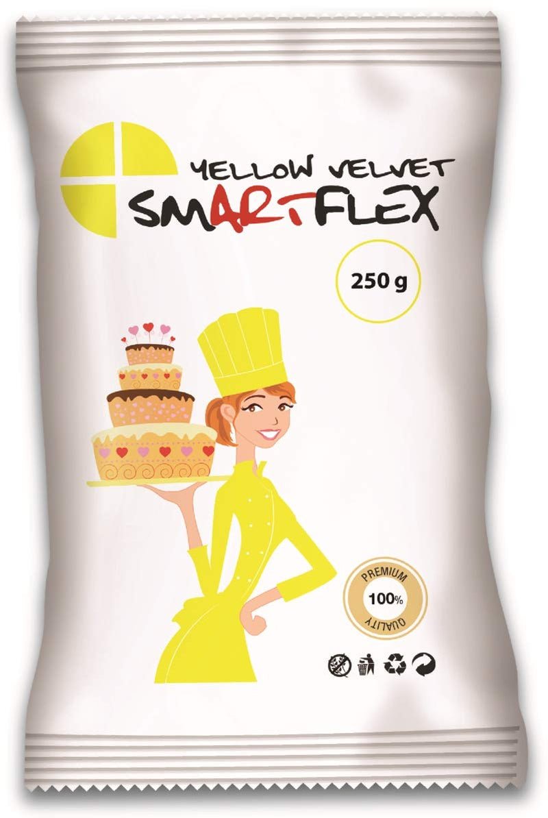 Fondant Yellow Velvet, 250 g Naty Shop pasta di zucchero 250 G (1 confezione)