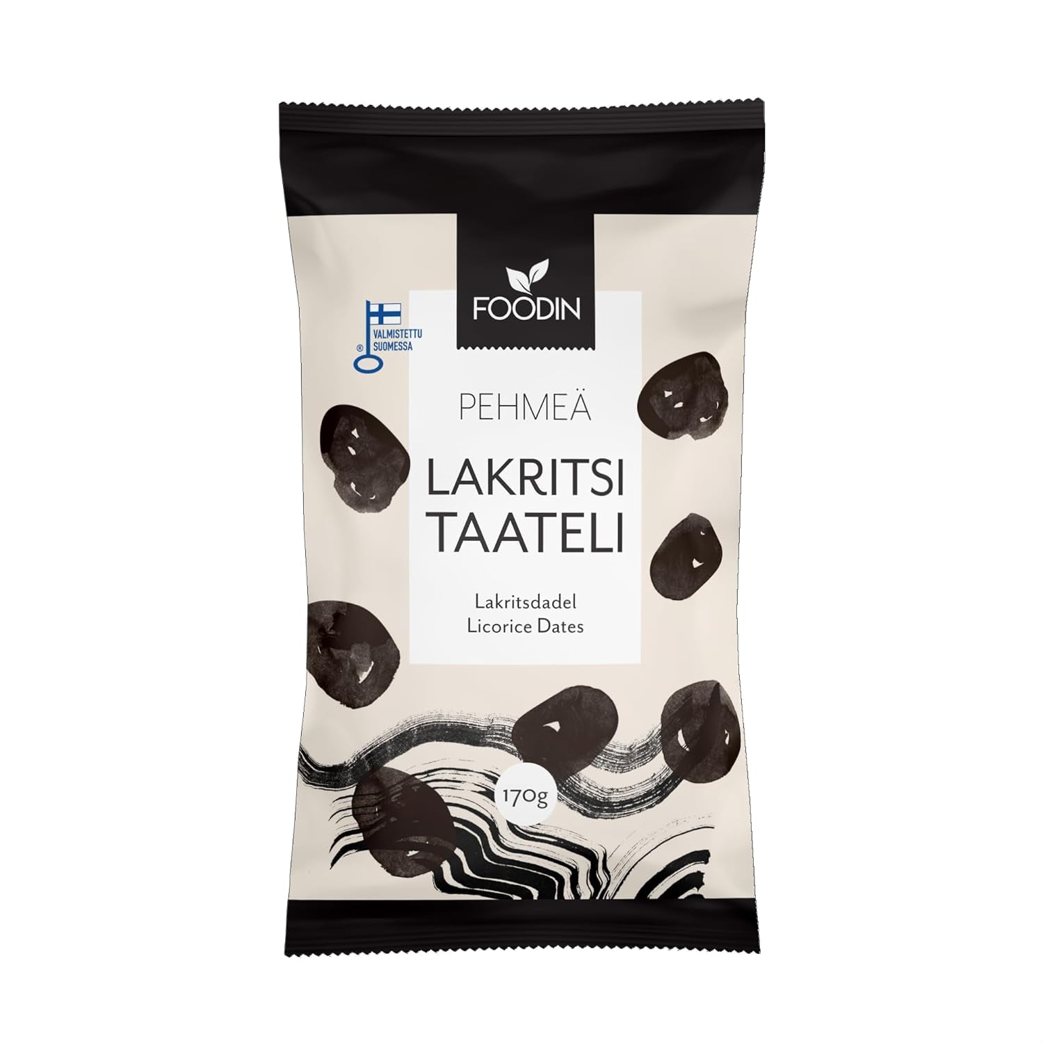 Foodin data Vegani, senza glutine, dolcetti morbidi, dolci e salutari Frutta secca con polvere di liquirizia per snack, dolci e altro ancora - Made in Vaajakoski (3x170g) Prodotti disidratati Naty Shop