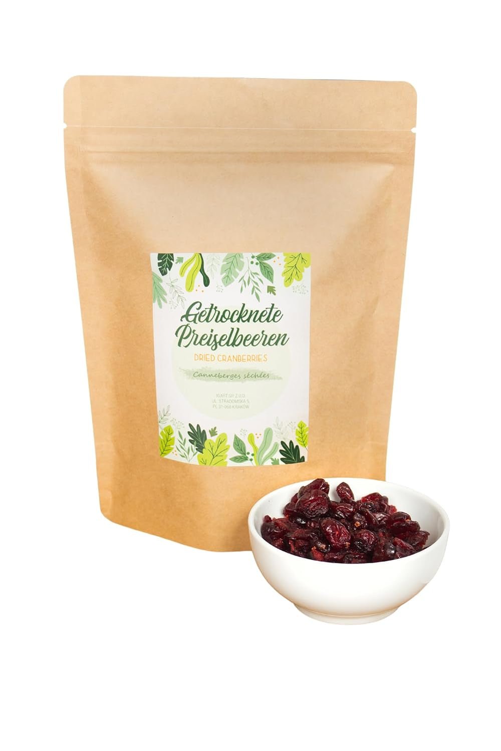 FOOD&WOOD® Mirtilli rossi secchi interi 500g | Mirtilli rossi secchi | Qualità 1A | Naturalmente dolce | ideale come spuntino, nello yogurt o da cuocere al forno | senza zuccheri aggiunti | Secco | non solforato. Naty Shop prodotti disidratati 500 G