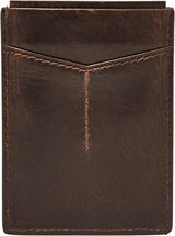 Porta carte magnetiche con blocco RFID in pelle Derrick da uomo Fossil Portafoglio Derrick Portafoglio da uomo Naty Shop Derrick Marrone scuro