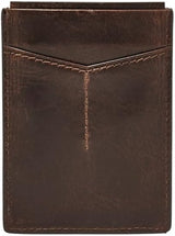 Porta carte di credito magnetiche con blocco RFID in pelle Derrick da uomo Fossil Portafoglio da uomo Derrick Wallet Naty Shop