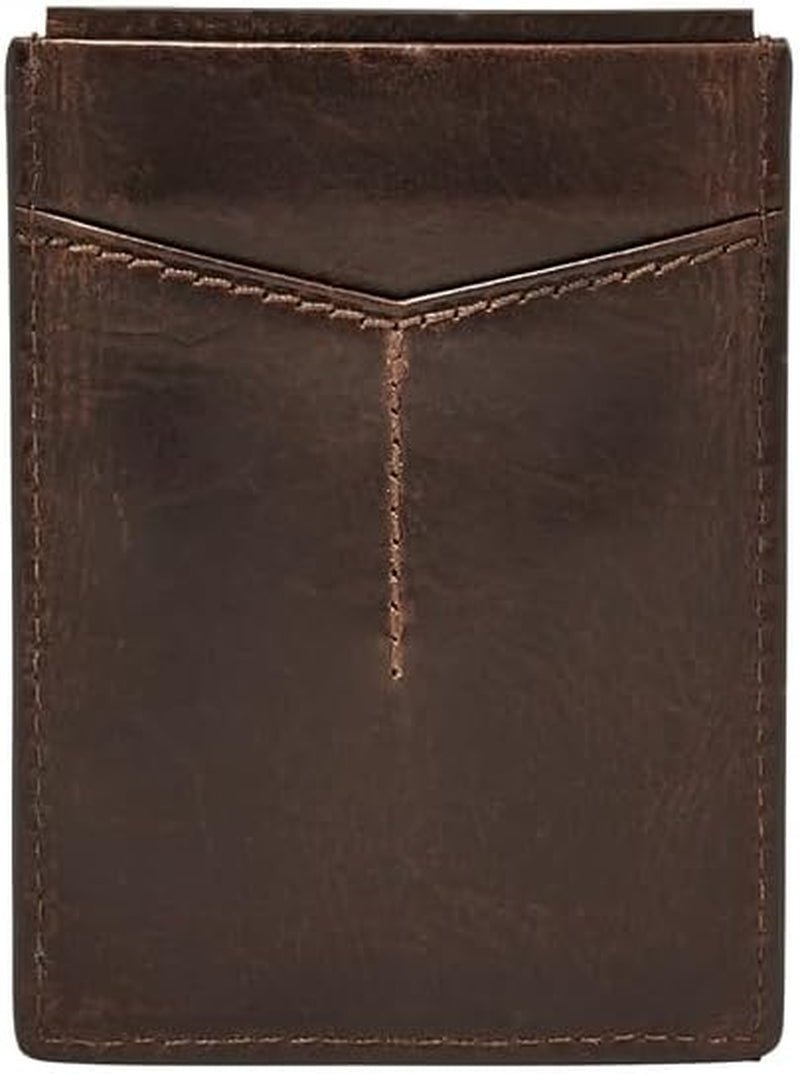 Porta carte di credito magnetiche con blocco RFID in pelle Derrick da uomo Fossil Portafoglio da uomo Derrick Wallet Naty Shop