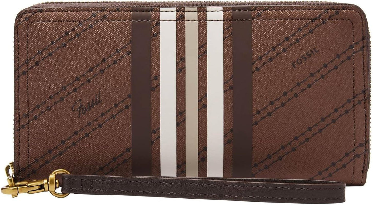 Orologio Fossil Logan RFID Pochette con cerniera Portafoglio 19,7 cm L x 1,9 cm L x 10,2 cm A Borse Donna Naty Shop Marrone e strisce 19,69 X 10,16 X 10,16 cm