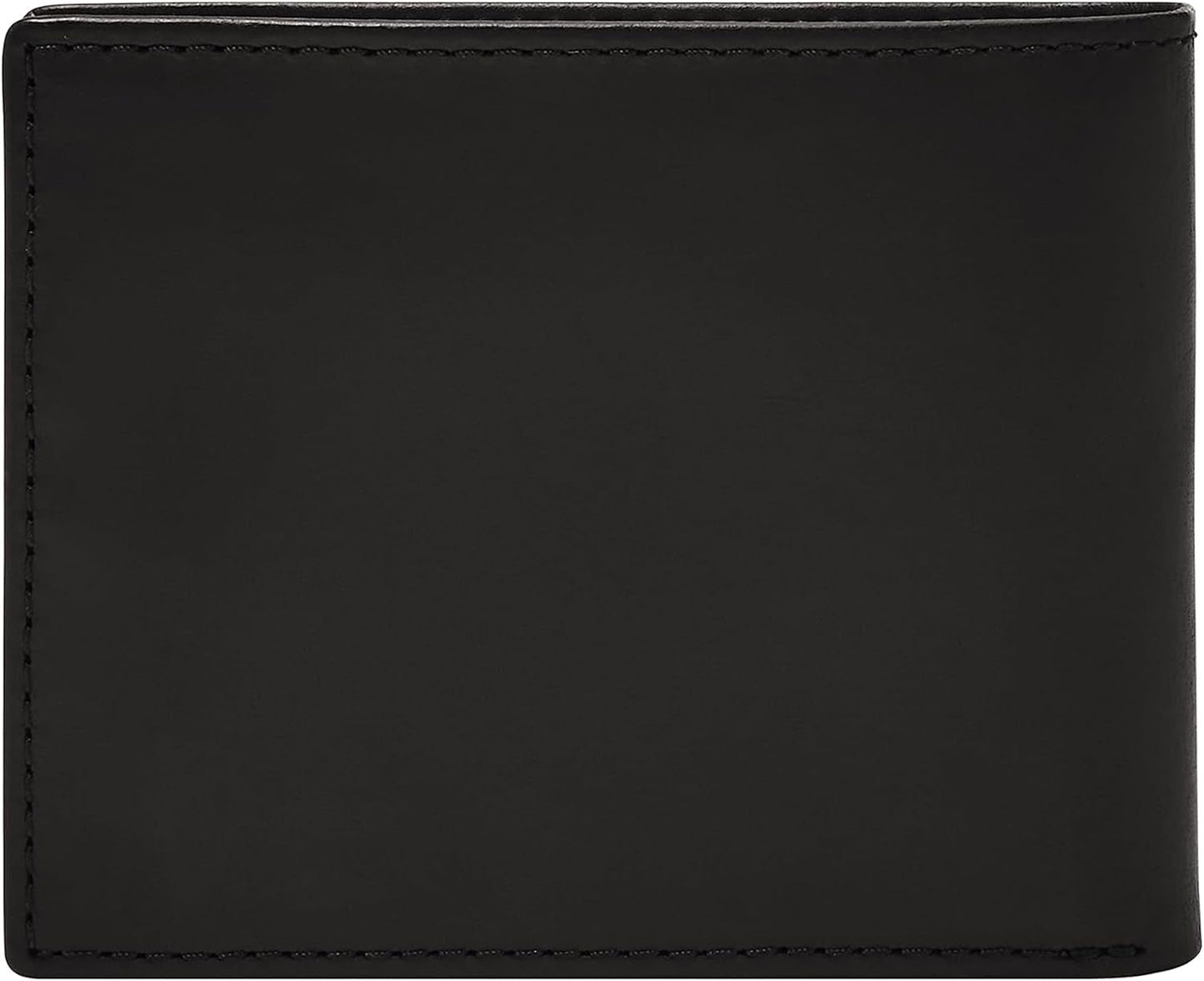 Fossil Derrick Bifold in pelle RFID Blocking Flip ID Portafoglio con finestra da uomo Naty Shop