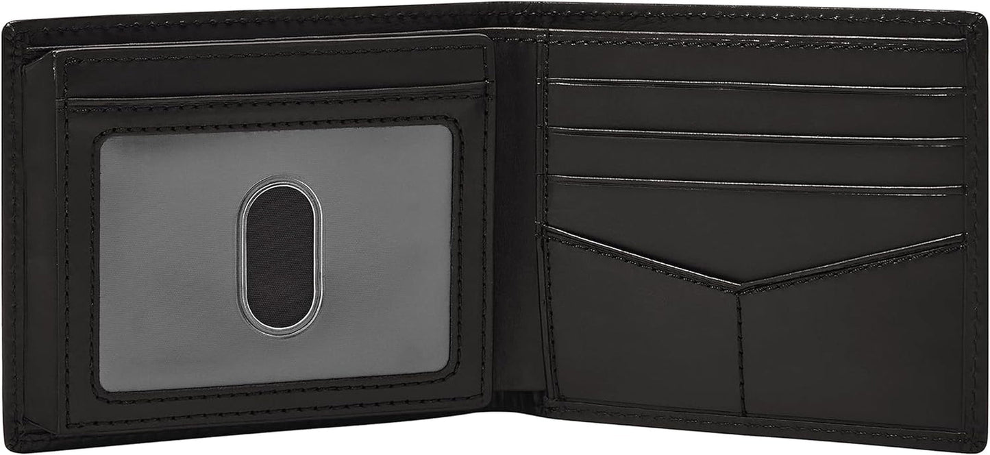 Fossil Derrick Bifold in pelle RFID Blocking Flip ID Portafoglio con finestra da uomo Naty Shop