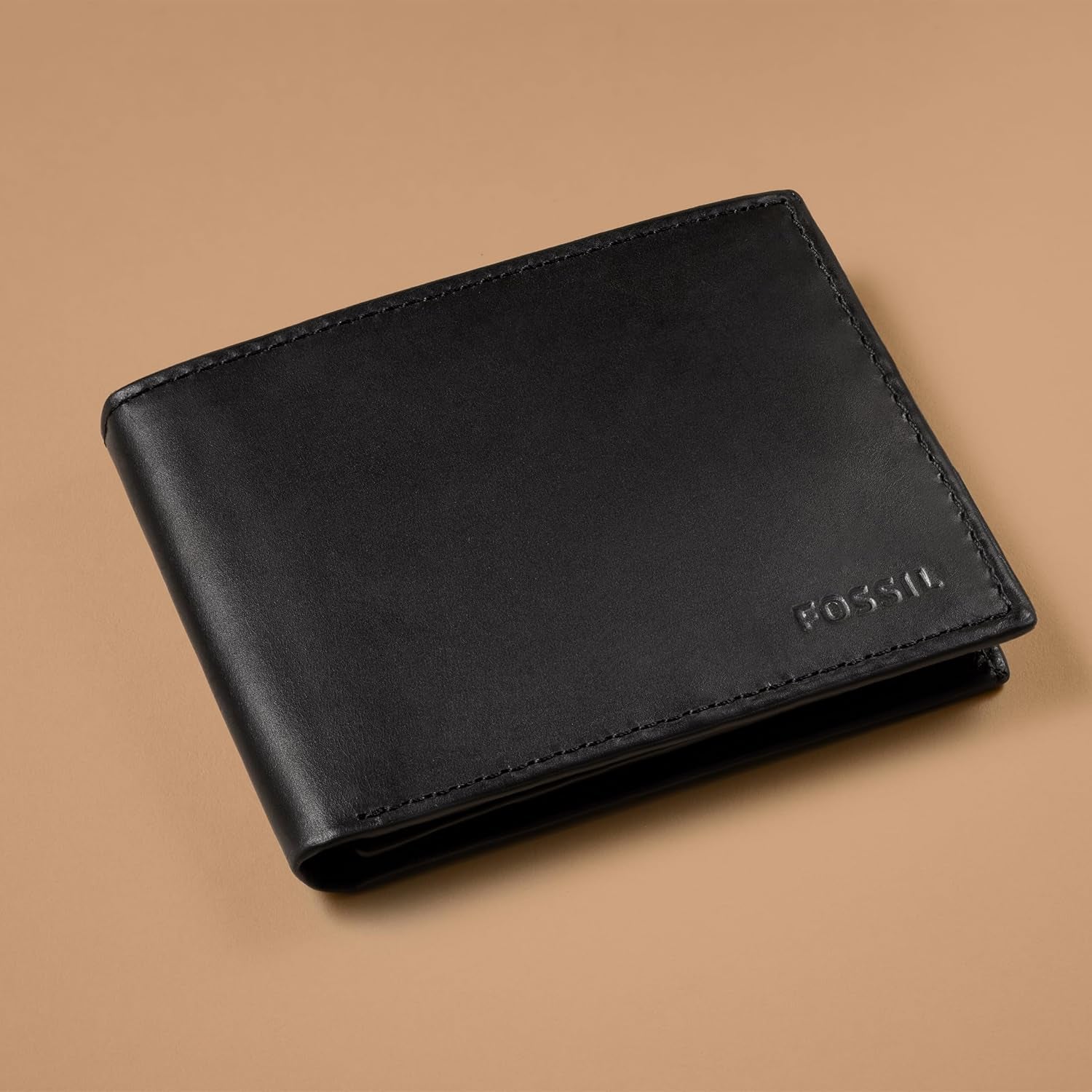 Fossil Derrick Bifold in pelle RFID Blocking Flip ID Portafoglio con finestra da uomo Naty Shop