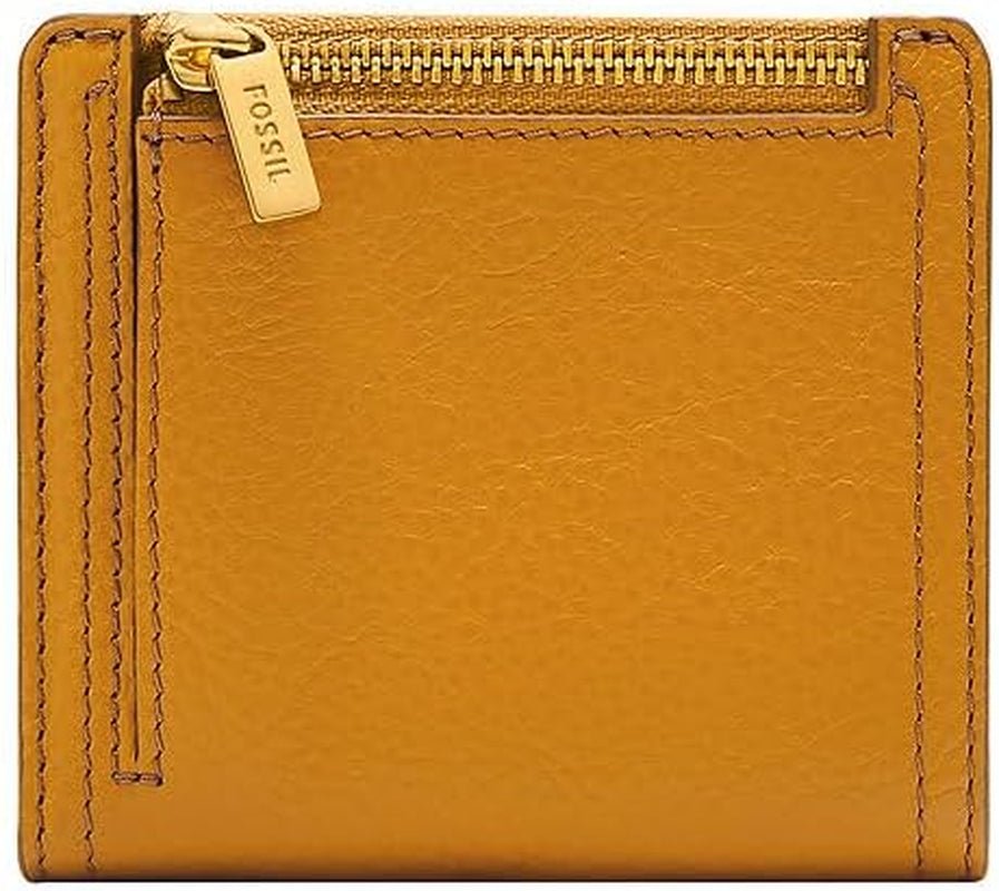 Portafoglio bifold da donna Fossil Logan in pelle gialla, SL7829763 Portafoglio da donna Naty Shop