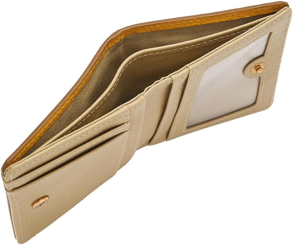 Portafoglio bifold da donna Fossil Logan in pelle gialla, SL7829763 Portafoglio da donna Naty Shop