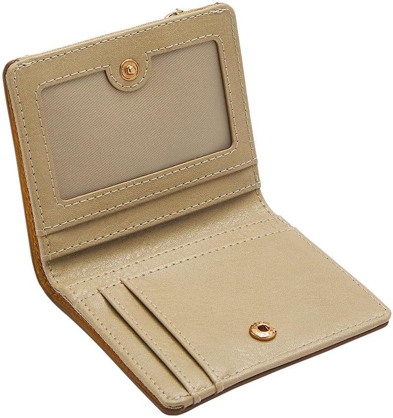 Portafoglio bifold da donna Fossil Logan in pelle gialla, SL7829763 Portafoglio da donna Naty Shop