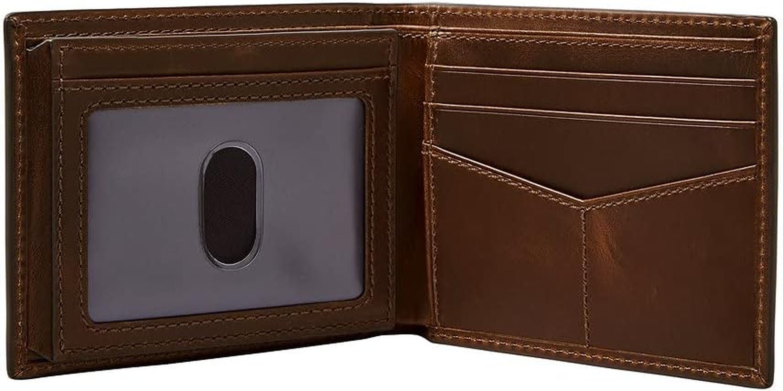 Portafoglio bi-fold da uomo Derrick da viaggio Fossil, Marrone scuro, 11,43 cm L x 1,6 P 9,22 A EU Portafoglio da uomo Naty Shop