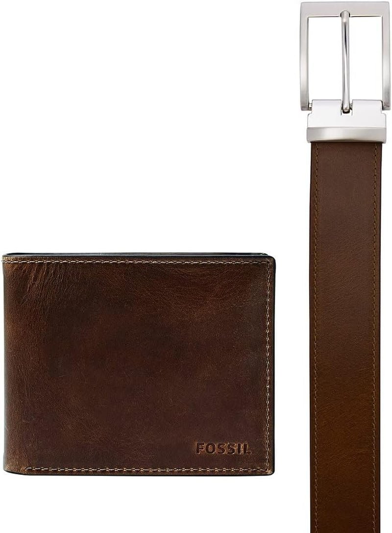 Portafoglio bi-fold da uomo Derrick da viaggio Fossil, Marrone scuro, 11,43 cm L x 1,6 P 9,22 A EU Portafoglio da uomo Naty Shop Marrone scuro