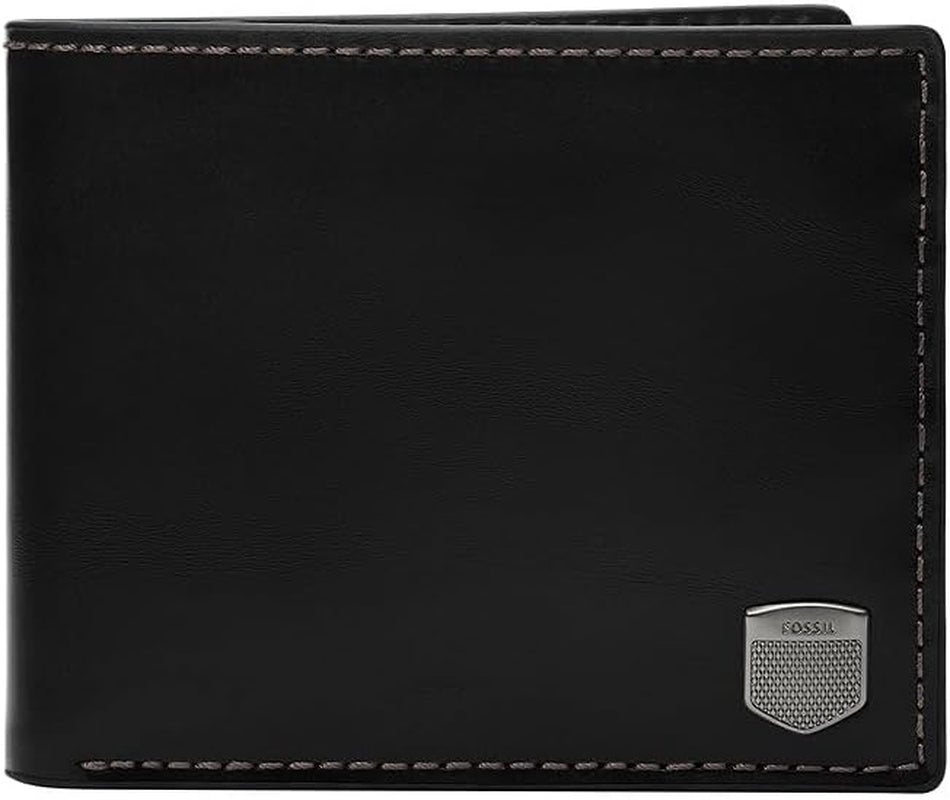 Fossil Porta carte di credito Hayes da uomo Bifold Portafoglio da uomo Naty Shop Black Ink