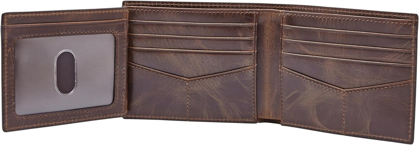 Fossil Portafoglio Flip Top da Uomo RFID Accessori da Viaggio Portafoglio Pieghevole Portafoglio da Uomo Naty Shop