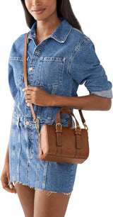 Fossil Carlie Leather Mini Satchel Purse Borsa a mano da donna Borse Donna Naty Shop