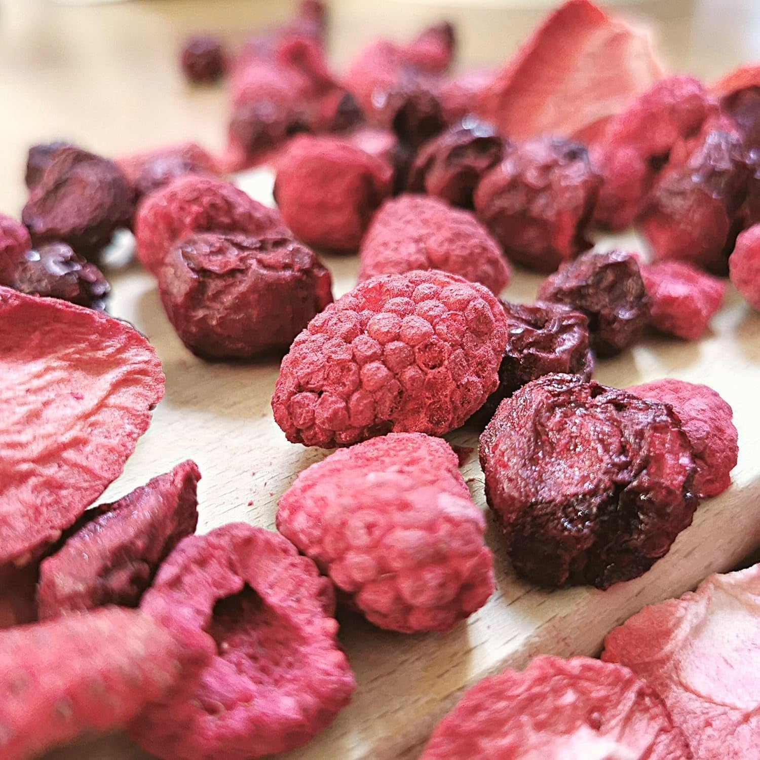 Mix di frutta rossa di frutta liofilizzata | XL 300g Mix di frutta secca fragole liofilizzate lamponi amarene | Frutta liofilizzata Fragola Lampone Amarena | ZingyZoo Prodotti disidratati Naty Shop