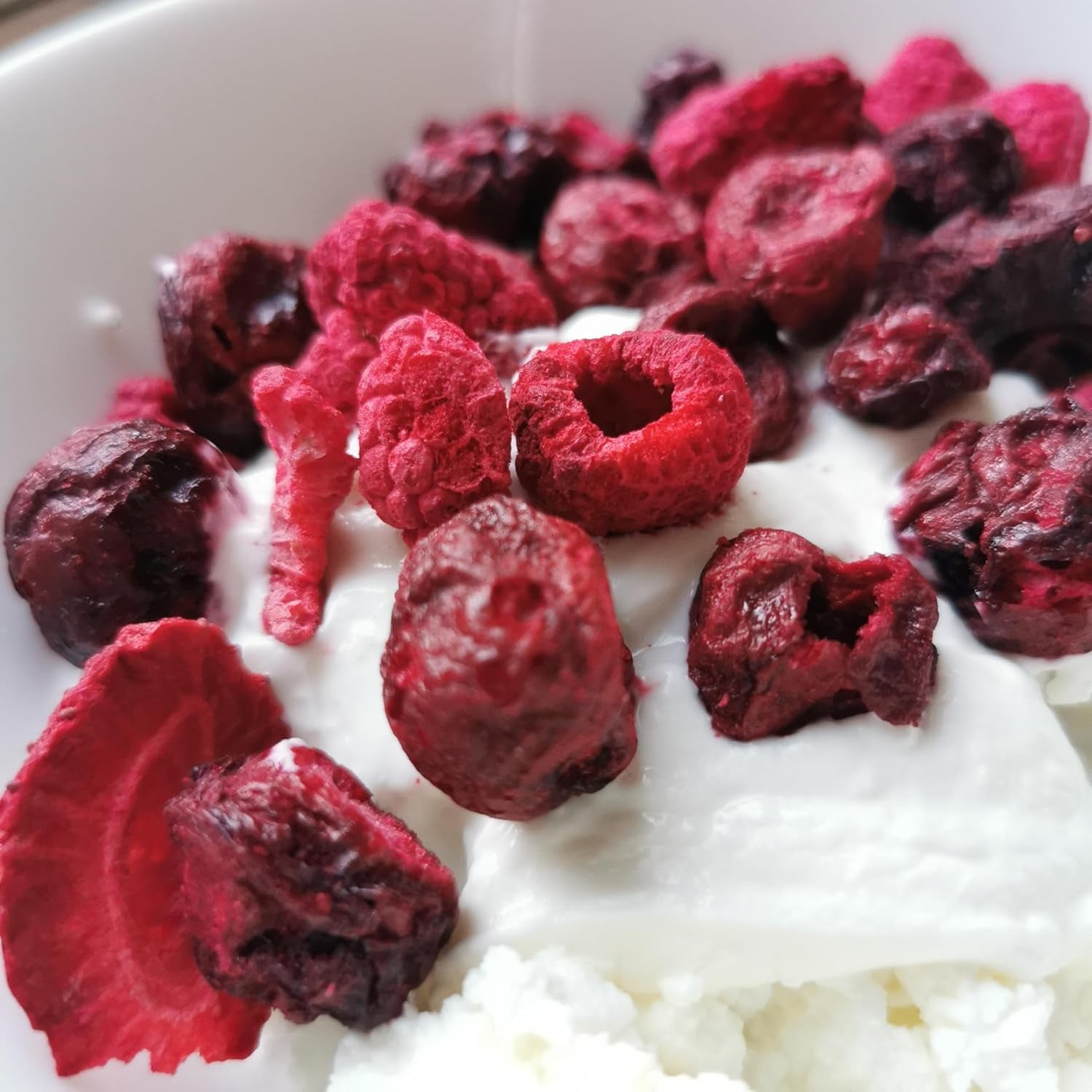 Mix di frutta rossa di frutta liofilizzata | XL 300g Mix di frutta secca fragole liofilizzate lamponi amarene | Frutta liofilizzata Fragola Lampone Amarena | ZingyZoo Prodotti disidratati Naty Shop