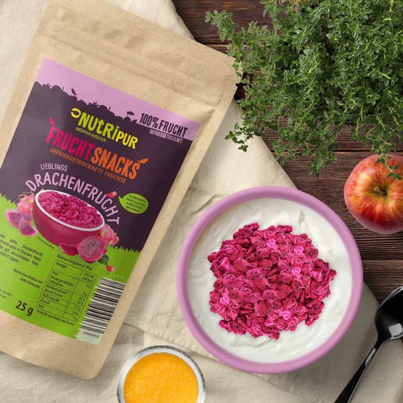 Frutto del drago liofilizzato: 100g frutto del drago essiccato - 100% frutta, gusto pieno - frutta liofilizzata, senza zuccheri aggiunti Prodotti disidratati Il mio negozio
