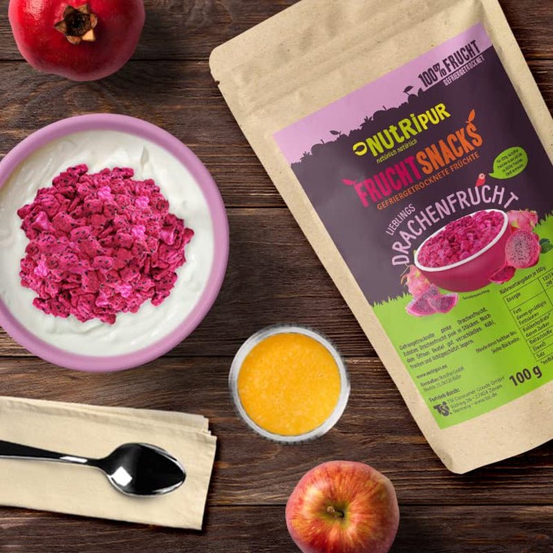 Frutto del drago liofilizzato: 100g frutto del drago essiccato - 100% frutta, gusto pieno - frutta liofilizzata, senza zuccheri aggiunti Prodotti disidratati Il mio negozio