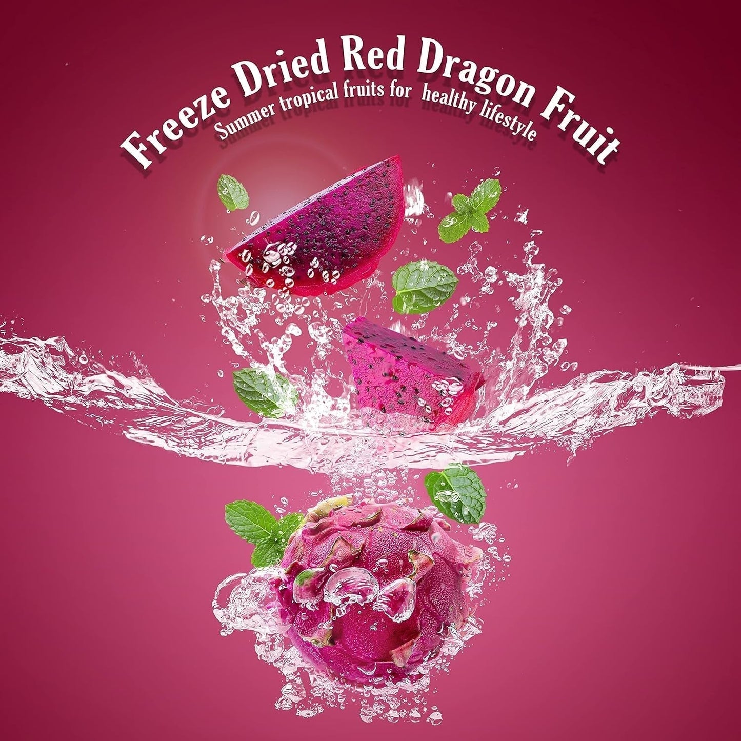 Frutto del drago liofilizzato 50g - Frutto del drago liofilizzato - Frutta secca liofilizzata - Frutto del drago essiccato a fette per cottura al forno, decorazione, snack, muesli, dessert Prodotti disidratati Il mio negozio