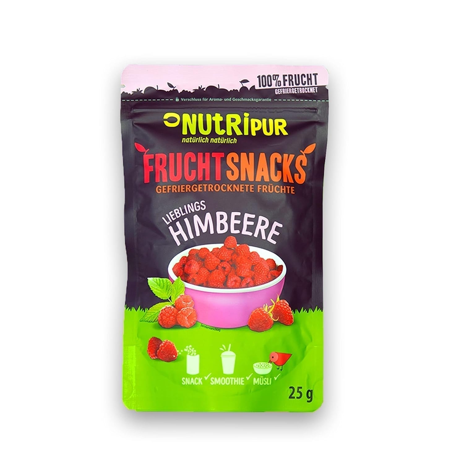 Frutta liofilizzata: 100 g di lamponi liofilizzati per frullati, muesli, guarnizioni per porridge - frutti di bosco liofilizzati senza zuccheri aggiunti - frutti di bosco liofilizzati - frutta di NutriPur Prodotti disidratati Naty Shop Titolo predefinito
