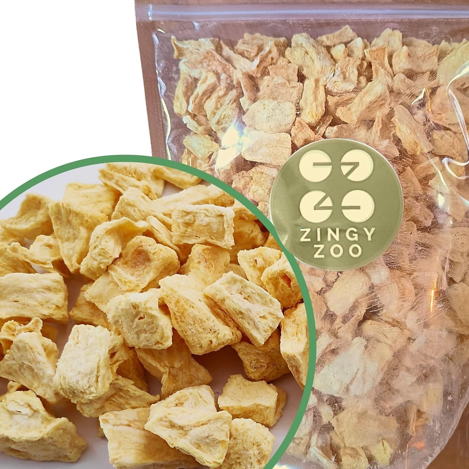 Frutta liofilizzata | Ananas Puro al 100% Frutta liofilizzata Ananas liofilizzato | Frutta liofilizzata senza zuccheri aggiunti | Ananas liofilizzato croccante - aromatico - delizioso ZingyZoo Prodotti disidratati Naty Shop 300G