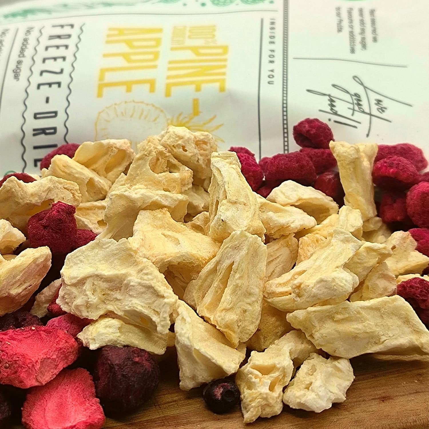 Frutta liofilizzata | Ananas Puro al 100% Frutta liofilizzata Ananas liofilizzato | Frutta liofilizzata senza zuccheri aggiunti | Ananas liofilizzato croccante - aromatico - delizioso ZingyZoo Prodotti disidratati Naty Shop