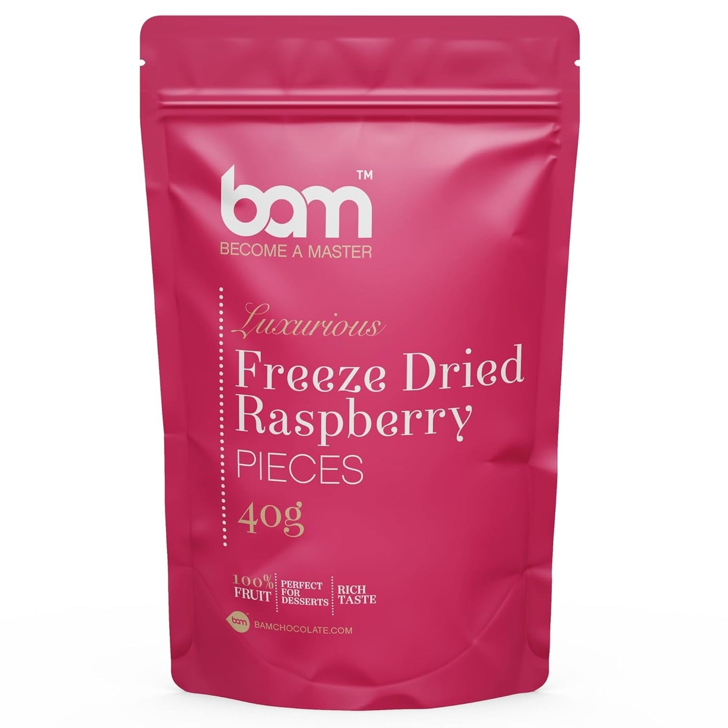 Frutta liofilizzata BAM, 40 grammi, frutta naturale, dolci perfetti, gusto ricco (fragola) Prodotti disidratati Naty Shop Lampone