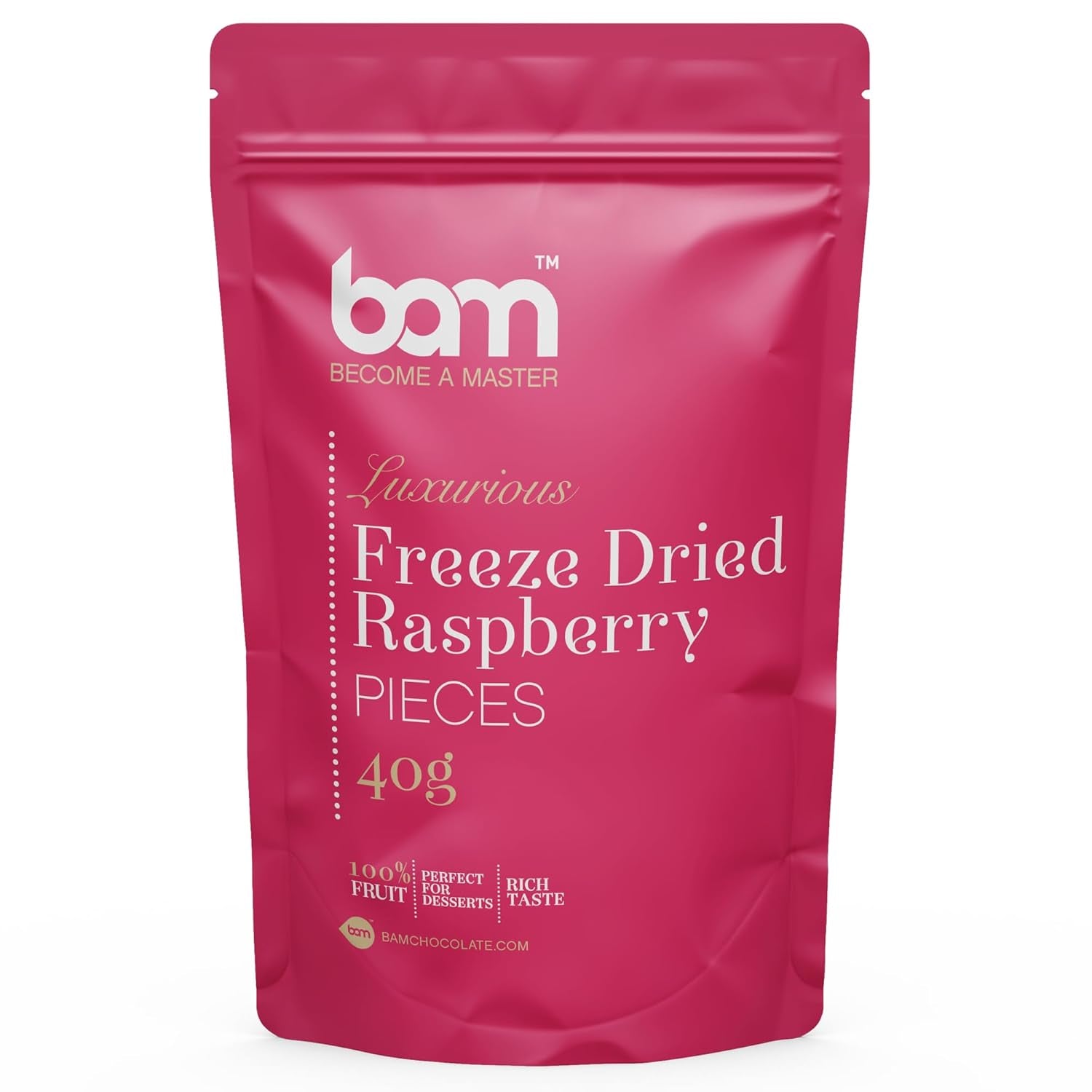 Frutta liofilizzata BAM, 40 grammi, frutta naturale, dolci perfetti, gusto ricco (fragola) Prodotti disidratati Naty Shop Lampone