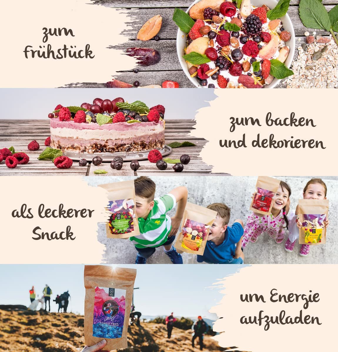 Frutta liofilizzata BRIX | Miscela naturale di frutta secca 80 g | Premio Gran Gusto per la Frutta Secca | Prodotti disidratati Naty Shop, senza OGM, senza glutine, vegani e con vitamine trattenute