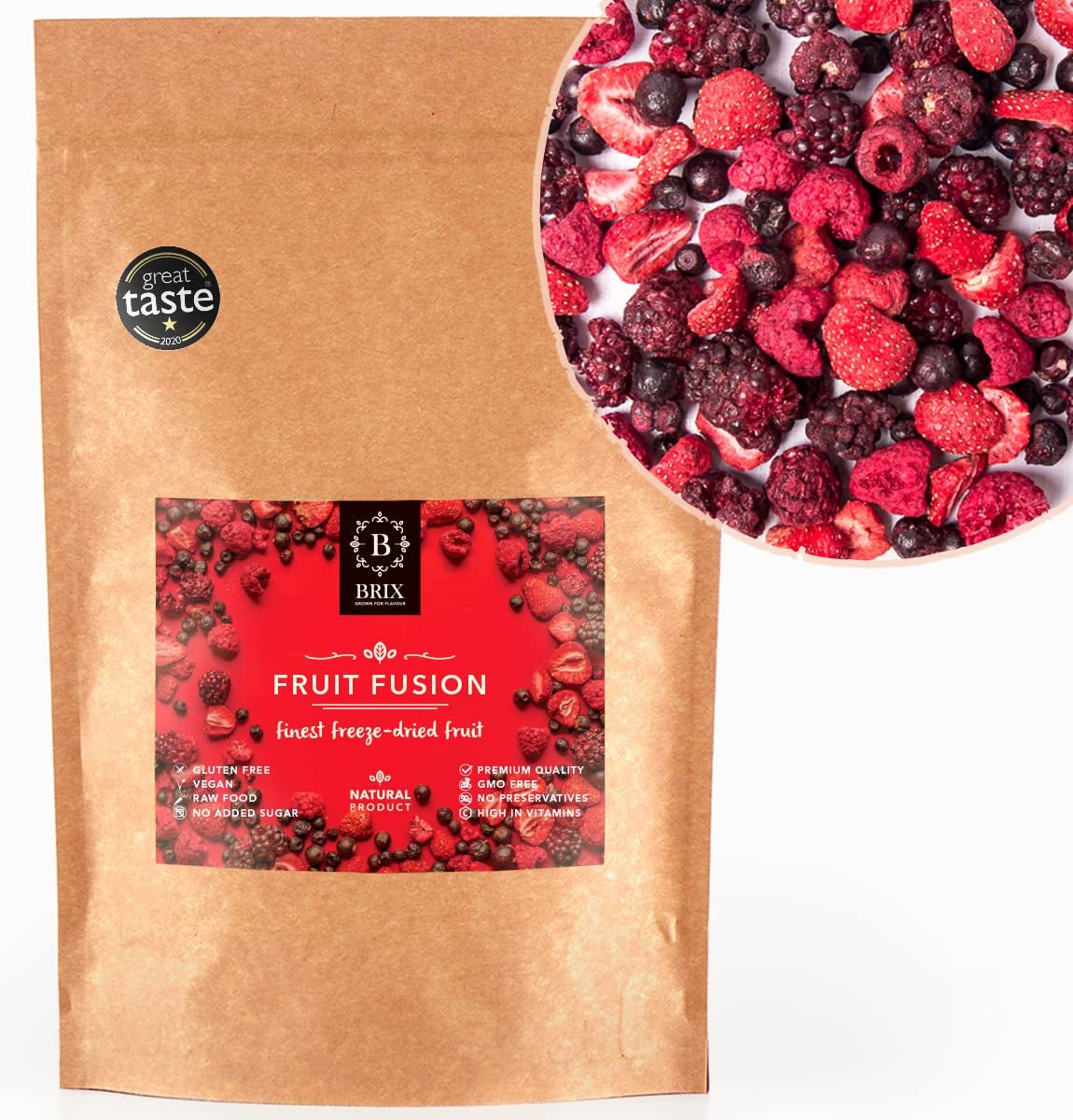 Frutta liofilizzata BRIX | Miscela naturale di frutta secca 80 g | Premio Gran Gusto per la Frutta Secca | Non OGM, Senza Glutine, Vegano, Vitamine Trattenute Naty Shop Prodotti disidratati Titolo predefinito